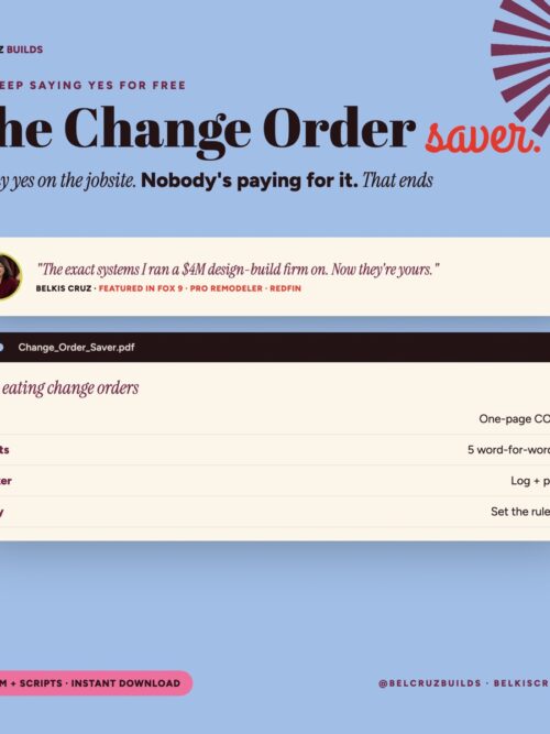 The Change Order Saver