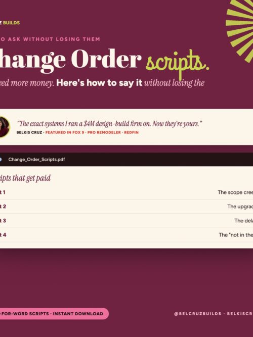 Change Order Scripts
